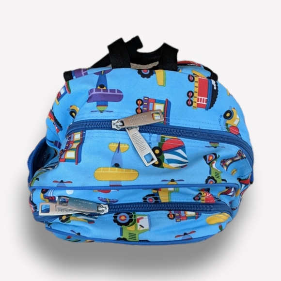 Wildkin 15 Inch Trains, Planes, & Trucks Backpack in Lt Blue - Picture 5 of 10